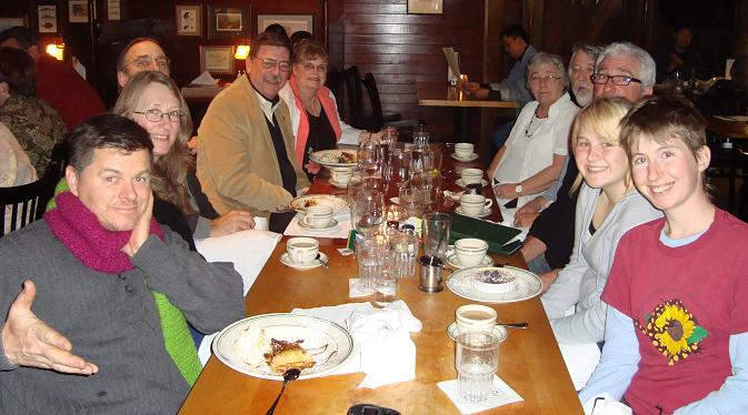 Mardi Gras fish dinner, before the diets shrink into healthy proportions